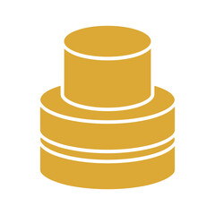 Yellow three-tier cake illustration