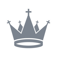 Grey crown icon with crosses