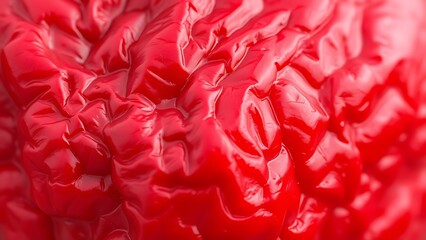 foray. Close-up of deep red wrinkled chili texture showing rich color variations and organic details. menu design, packaging mockups, designed for food delivery and cloud-kitchen brand materials.