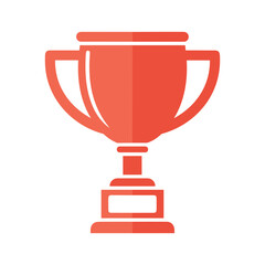 Red trophy icon on white background