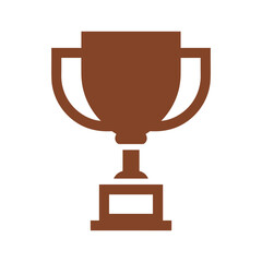 Brown trophy icon on white background
