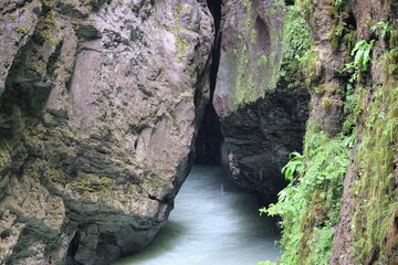 Whitewater gorge in the Aare Valley, Swiss Alps, Switzerland