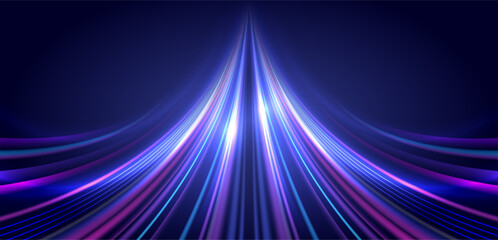 Futuristic speed light trail background with neon glowing lines abstract motion energy technology flow digital sci fi speed movement wallpaper.