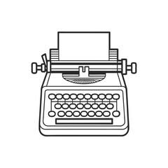 Vintage Typewriter Icon Design for Retro Theme Illustration