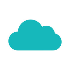 Simple teal cloud icon on white background