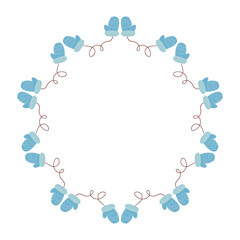 Christmas tree decorations. Round frame. Template for your creativity