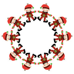 Christmas tree decorations. Round frame. Template for your creativity