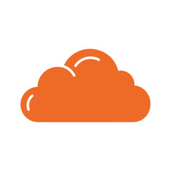 Orange cloud icon on white background