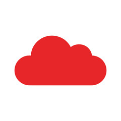 Red cloud icon on white background