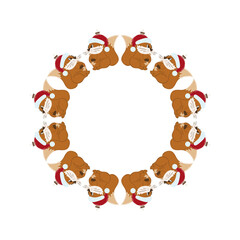 Christmas tree decorations. Round frame. Template for your creativity