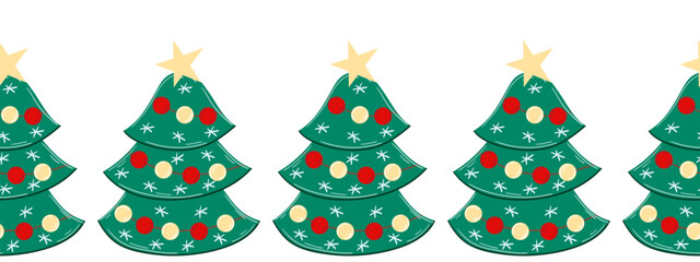 Christmas flat seamless border. New Year illustration