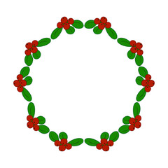 Christmas tree decorations. Round frame. Template for your creativity