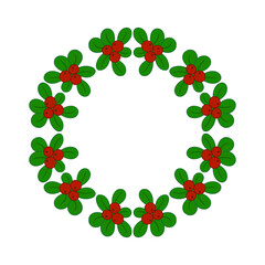 Christmas tree decorations. Round frame. Template for your creativity