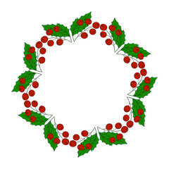 Christmas tree decorations. Round frame. Template for your creativity