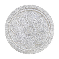 stone carving, with fluid organic shapes,  textured stone isolated on white background