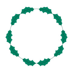 Christmas tree decorations. Round frame. Template for your creativity