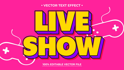 Vibrant live show vector text effect for modern presentations