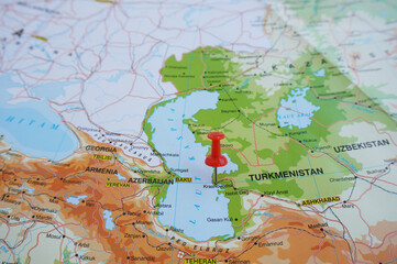 View of The Turkmenbasy Peninsula or Turkmenbasy Yarymada, formerly known as the Krasnovodsk...