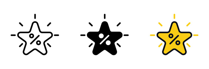 Discount Star is a promotional badge highlighting special deals, savings, and attractive price reductions.