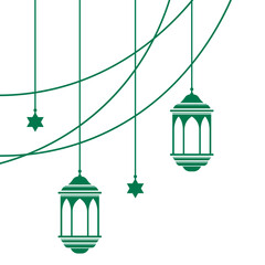 Ramadan kareem lanterns vector design