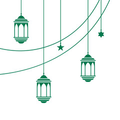 Ramadan kareem lanterns vector design