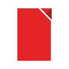 Red square with folded corner