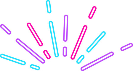 Neon Style Hand Drawn Rays