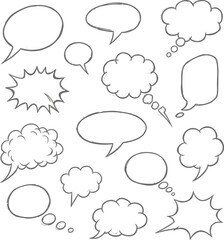 Collection of various speech bubbles and thought bubbles
