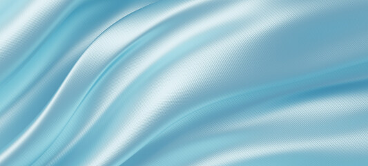 Light blue fabric background with copy space 3D render