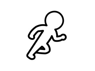 急いで行動する人物ピクトグラム