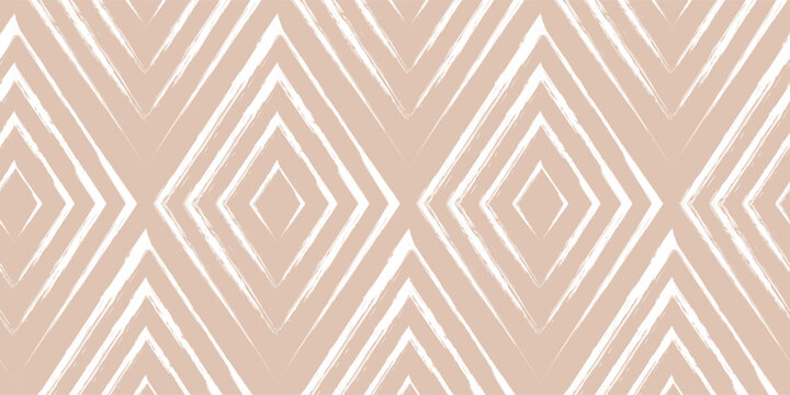 Trendy aesthetic abstract seamless pattern with geometric print. Minimalistic Organic brush stroke, ink texture. Simple design for wallpaper, textile, wrapping, packing, fabric, branding, decoration.