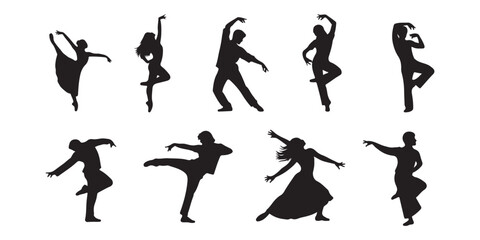 silhouettes of dancing girls