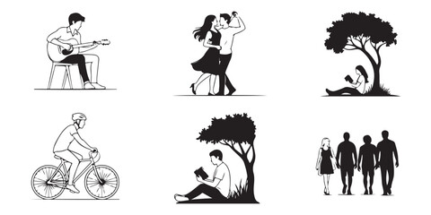 vector silhouettes of people