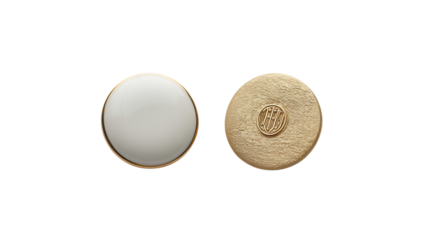 Two circular buttons with distinct textures