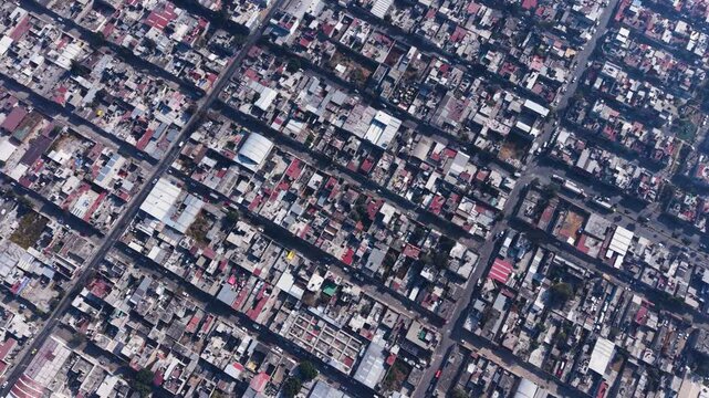 Aerial perspective of Ecatepec within mexico city conurbation