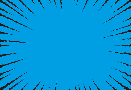 Comic book background featuring black speed lines radiating outward from it, creating an zoom visual effect
