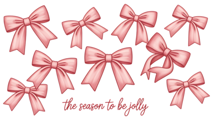 Collection of red bows for celebration