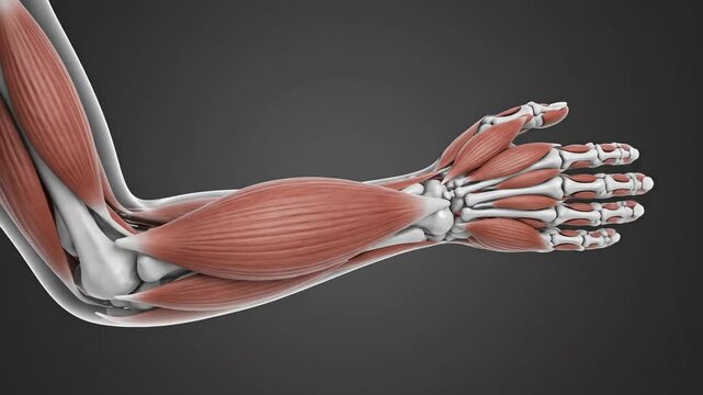 3D Animation of Human Extensor Carpi Radialis Muscle Anatomy