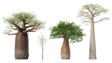 Three unique baobab trees