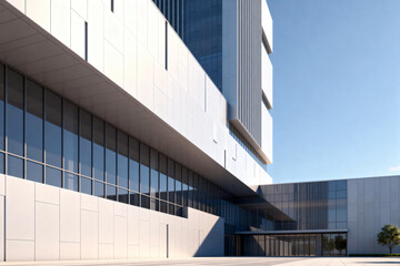 Obraz premium Modern Commercial Office Building with Glass Facade
