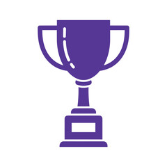 Purple trophy icon on white background