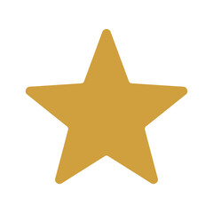 Gold star icon on white background