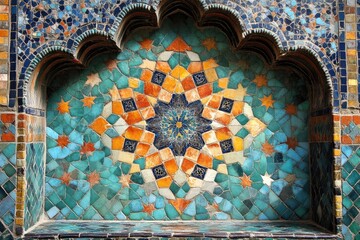 Intricate Islamic geometric patterns with spiritual symbolism and artistic design