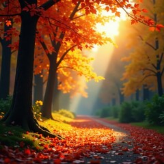 Crisp air, amber bokeh strung amongst vibrant foliage , lights, festival