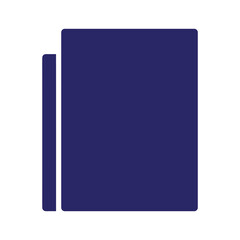 Closed dark blue book icon on white background