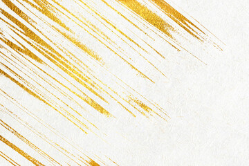 A luxurious background featuring gold patterns on white washi paper