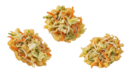 Crispy and delicious vegetable fritters: A tempting trio of Indonesian culinary delights, showcasing fresh vegetables and golden-fried perfection on