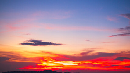 Sky sunset evening sunrise cloud weather dramatic landscape goldent and indigo color gradient pastel horizon, twilight yellow golden reflection morning nature environment energy ecosystem change