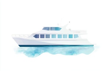 Fototapeta premium Minimalist yacht design on calm waters for transportation concepts and marine themes