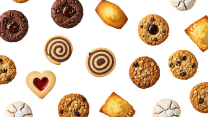 Assorted artisanal cookie collection displayed in a repeating pattern to evoke feelings of culinary delight and indulgence